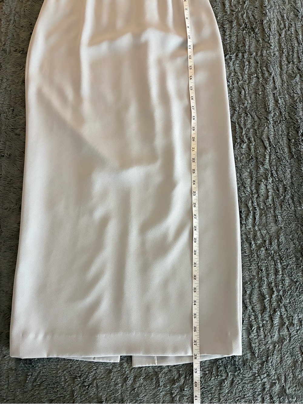 Vintage Sleek Light Gray Maxi Pencil Column Skirt Back Slit - Picture 11 of 11